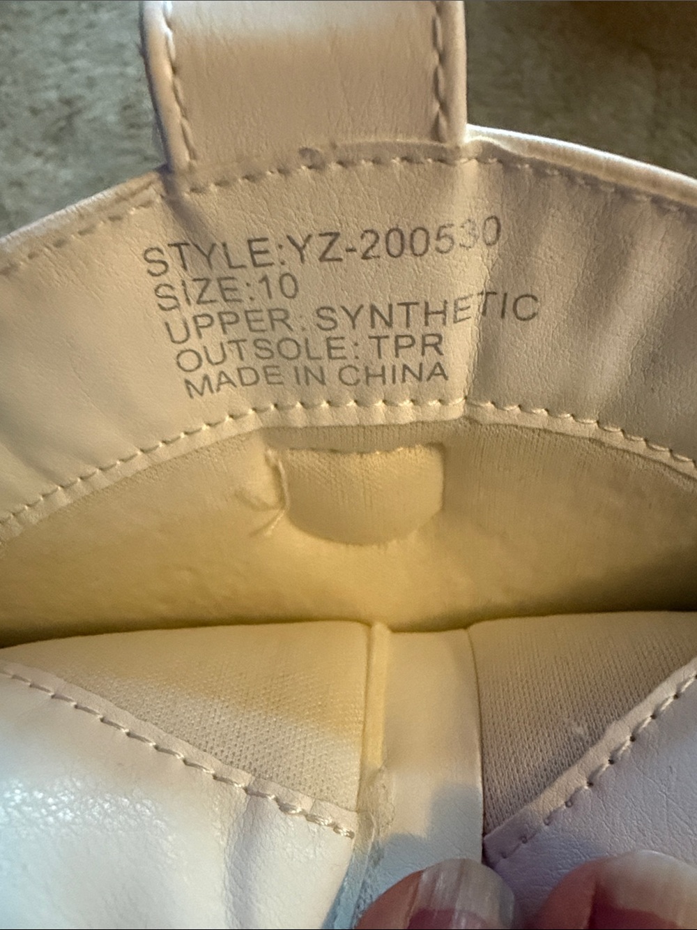 Women's White Western Ankle Boots with Side Zip size 10 - Picture 5 of 6